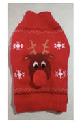 Acrylic Christmas pet sweater for cats and dogs in black and red, sizes XXS to XXL