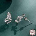 S925 sterling silver Christmas tree stud earrings on white background BSE1255 colour