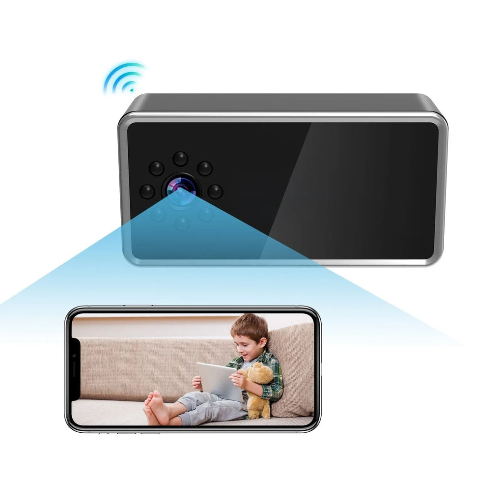 HD Z21 wireless surveillance camera measuring 11.8x6x3.6cm with night vision and alarm detection