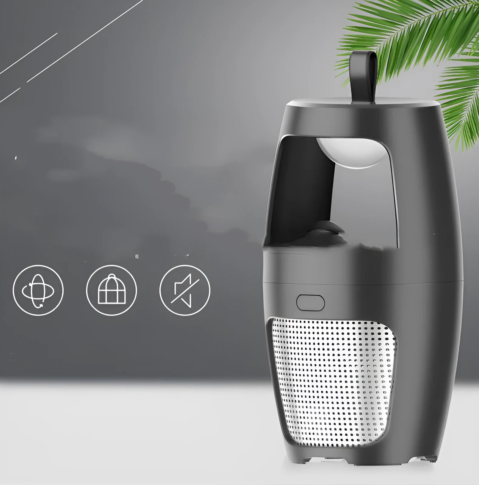 Black or white indoor mosquito killer lamp with USB charging port and compact rectangular design