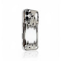 Electroplating bright silver hollow skull tiger tooth silicone mobile phone case for iPhone