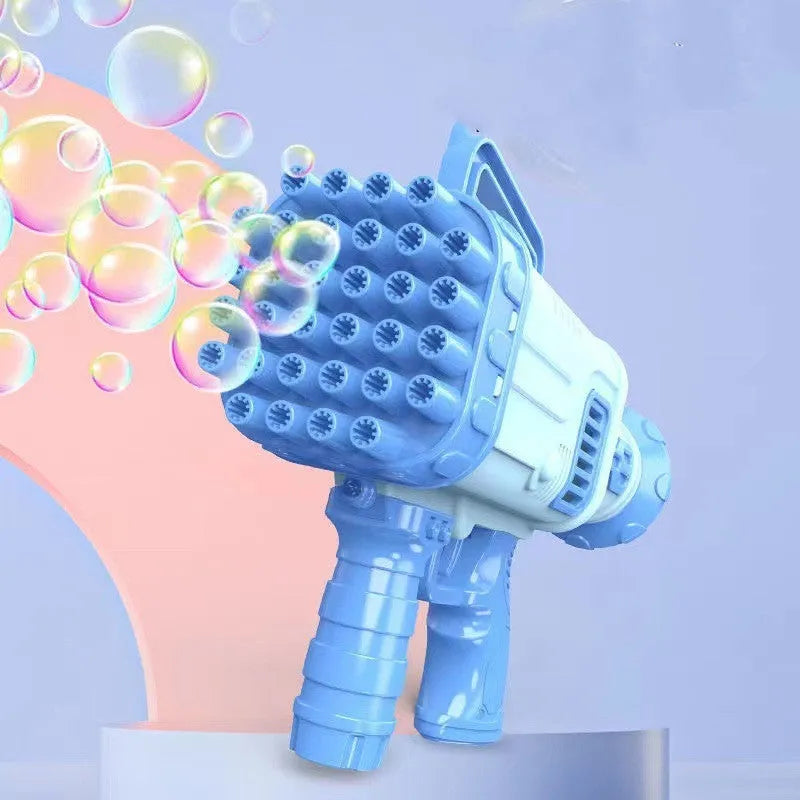32 holes bazooka bubble machine electric children's toy bubble gun in cherry pink or sky blue