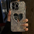Acrylic phone case with electroplated glitter and mirror shell in sequined mirror finish for iPhone