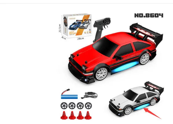 RC drift remote control car in GTR red/black colour on a smooth surface