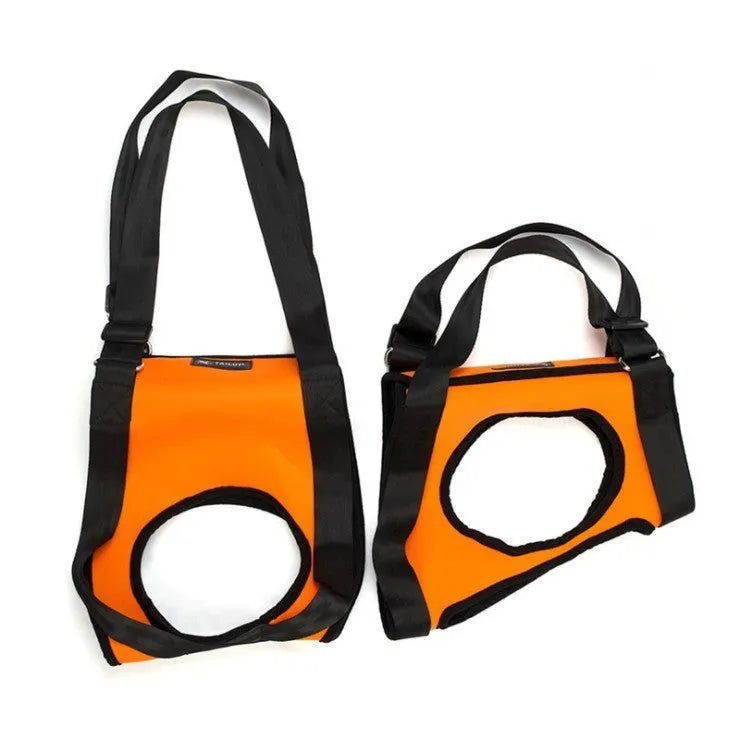 Pet safety belt in red high grade diving material with adjustable webbing for foreleg support