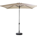 3x2m square garden parasol with centre column, tilted head and swing function, in khaki, sky blue, wine red, dark green or white