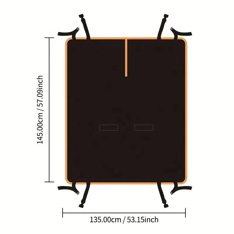 Black fabric pet anti-fouling pad for car rear seats with adjustable straps for SUV fit