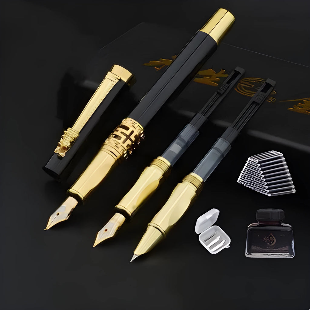 Immortal Pen traditional Chinese style student fountain pen calligraphy set with iridium nib in gift box