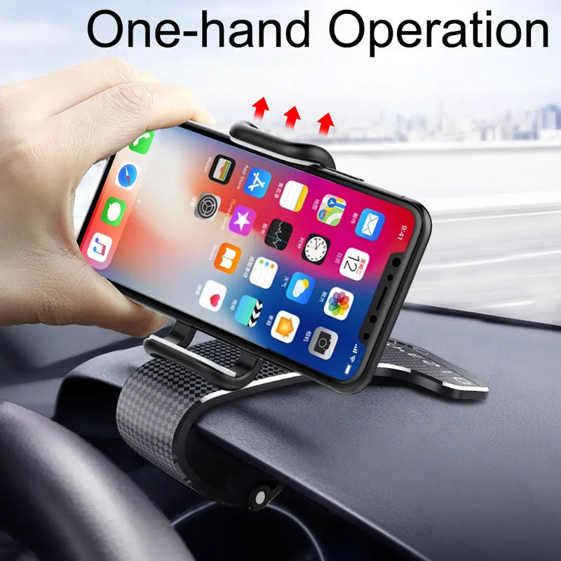 Snap-on plastic car phone holder clip for dashboard mounting