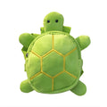 Cartoon turtle shape dog backpack harness in velvet with no-pull vest design and 20x18cm storage compartment
