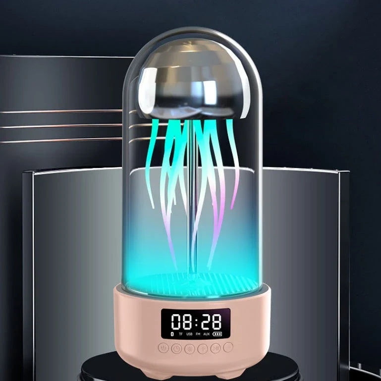 Enchanting Jellyfish Lamp with Bluetooth Speaker, Mesmerizing Lighting Effect, and Versatile Multifunction Display