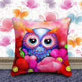 DIY full diamond drawing cotton pillowcase 40x40cm with resin diamonds and craft kit on white background