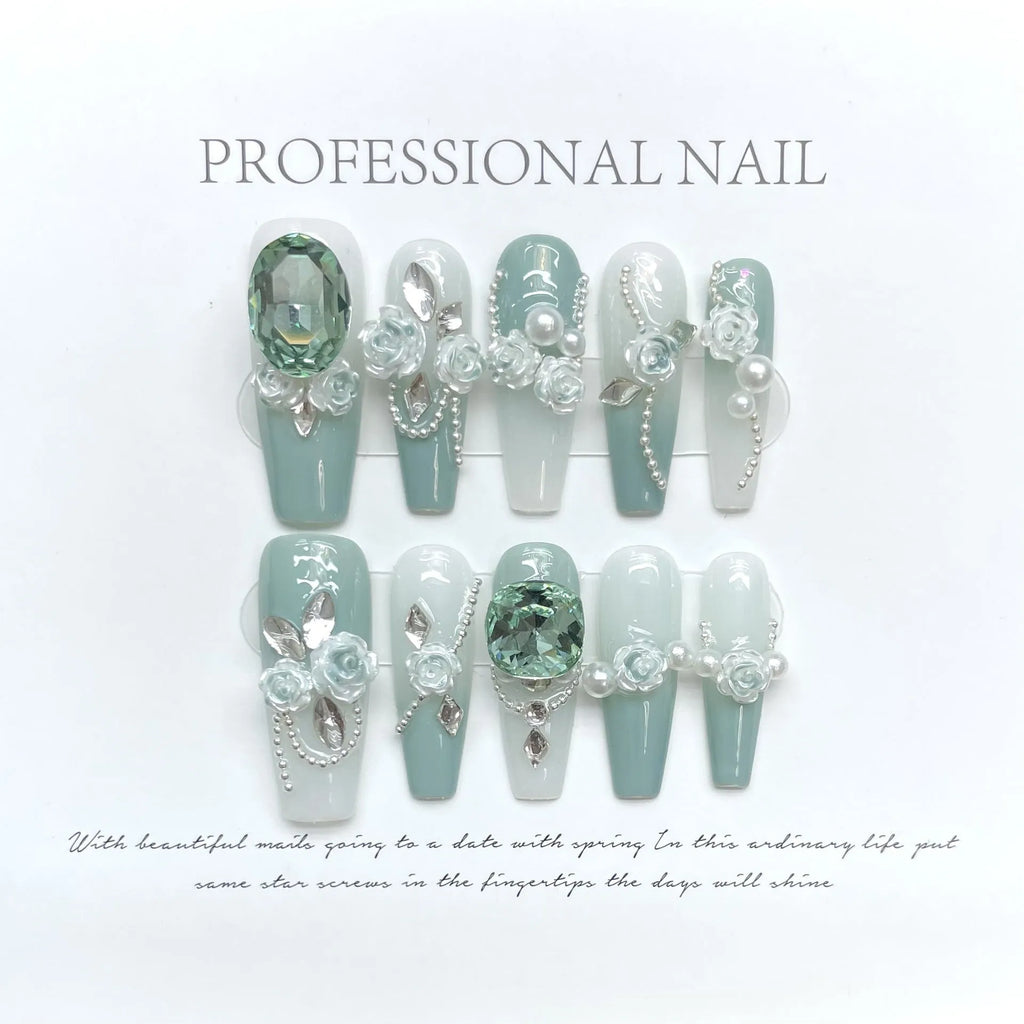 Plastic nail art stencil with camellia gradient chain, bow and butterfly patterns in four sizes