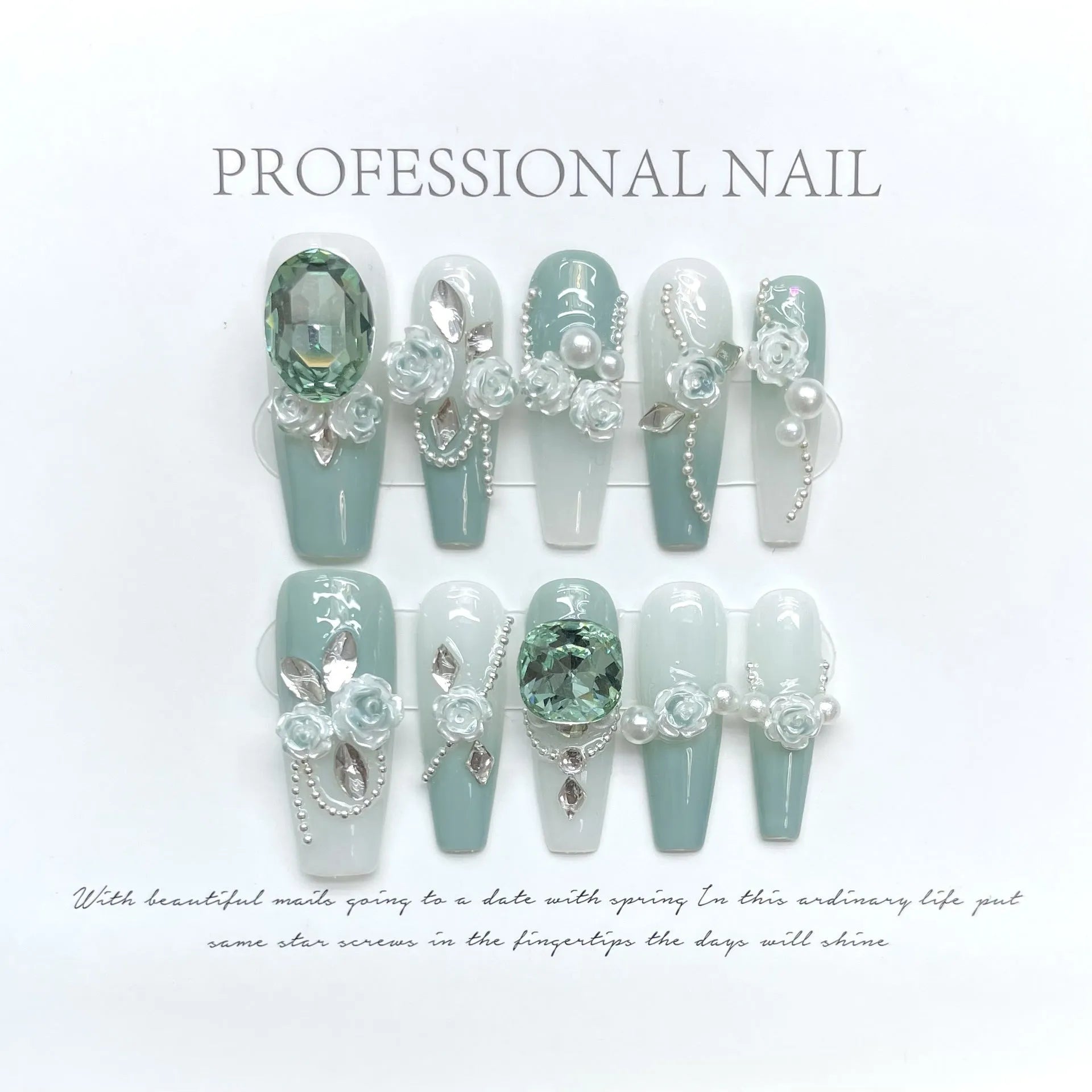 Plastic nail art stencil with camellia gradient chain, bow and butterfly patterns in four sizes