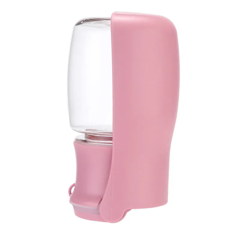 Foldable dog water bottle dispenser in blue, pink, and white colour options showing 350ml and 550ml capacities