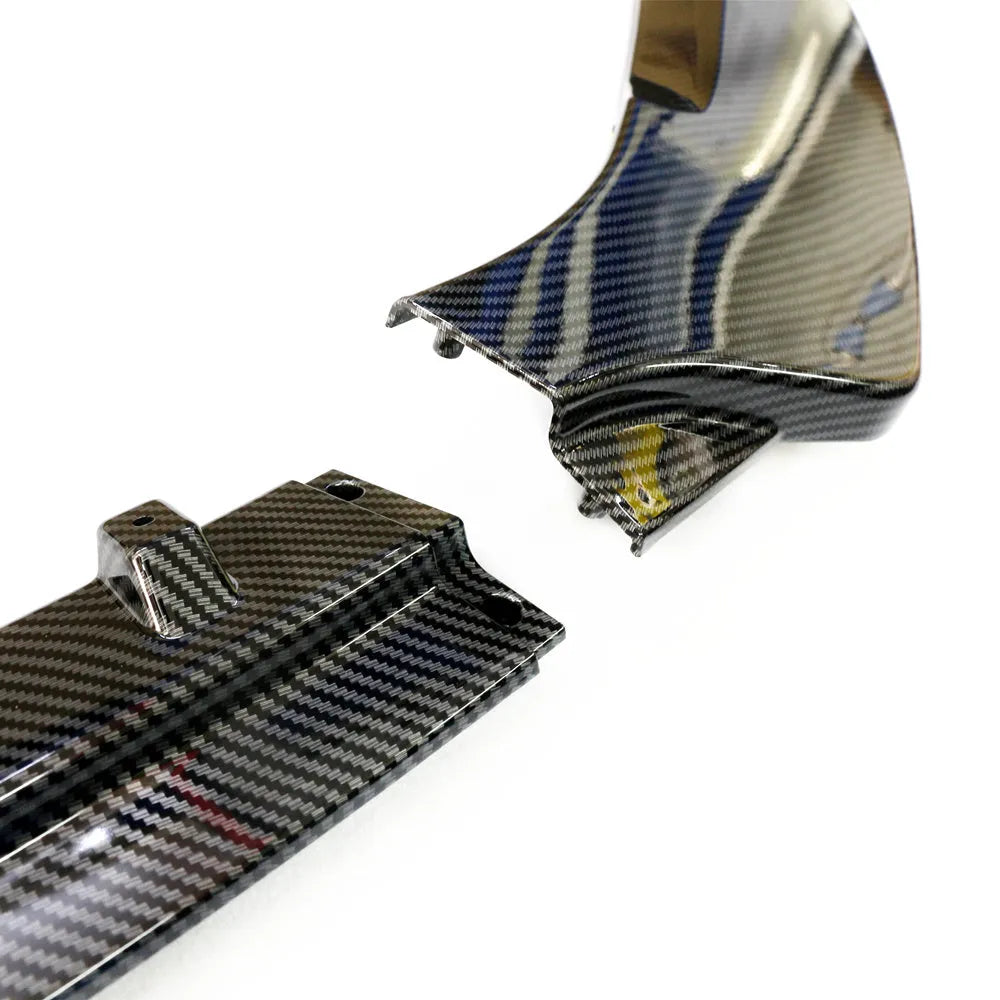 BMW 3 Series F30 front splitter in three-section design showing carbon fibre and ABS plastic options