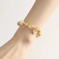 Gold rutilated quartz bracelet with electroplated finish and lucky fortune colour crystals in Korean style design