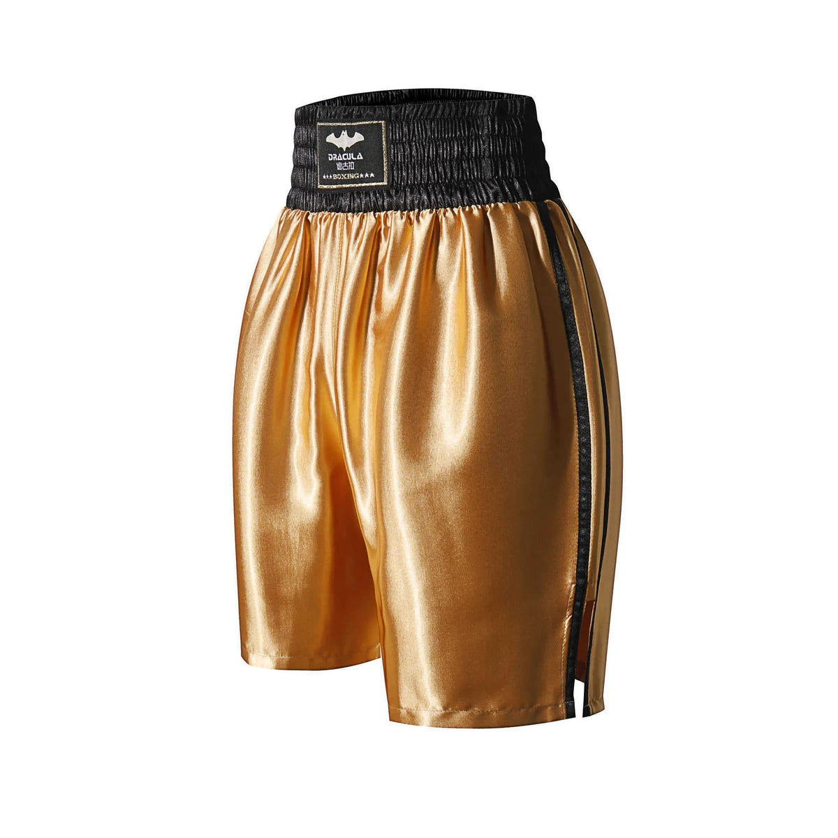 Professional boxing Sanda shorts in black red, double-layer nylon, sizes XXS-XXL, unisex adult fit.