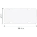 White aluminium licence plate blank sheet measuring 30.3 by 15 centimetres