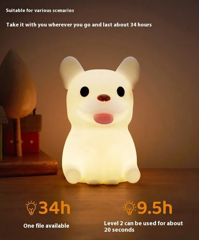 Animal zodiac silicone night light with USB charging and dimming function
