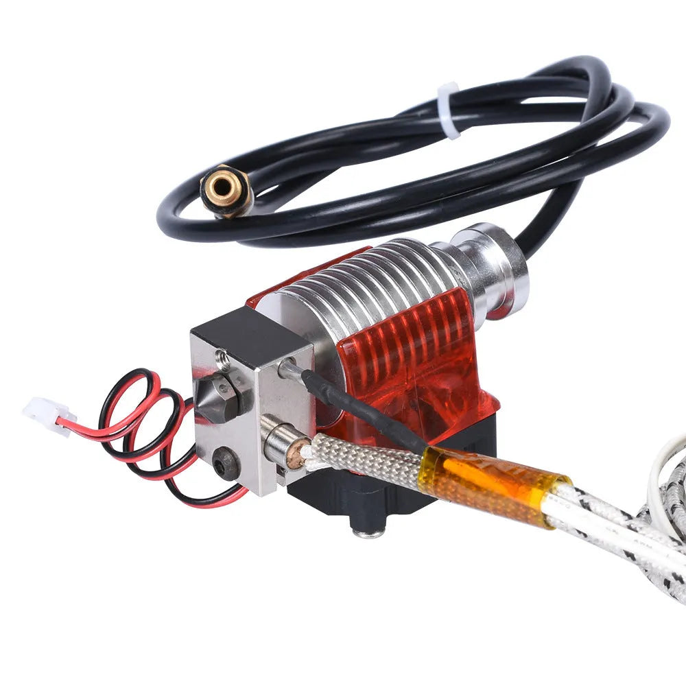 E3D V6 J Head remote extrusion head kit with hardened steel or copper-plated nozzle, 12V or 24V, all-metal or Teflon throat.