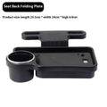 Multi-functional black ABS car steering wheel tray with foldable drink cup holder serving as a laptop stand.