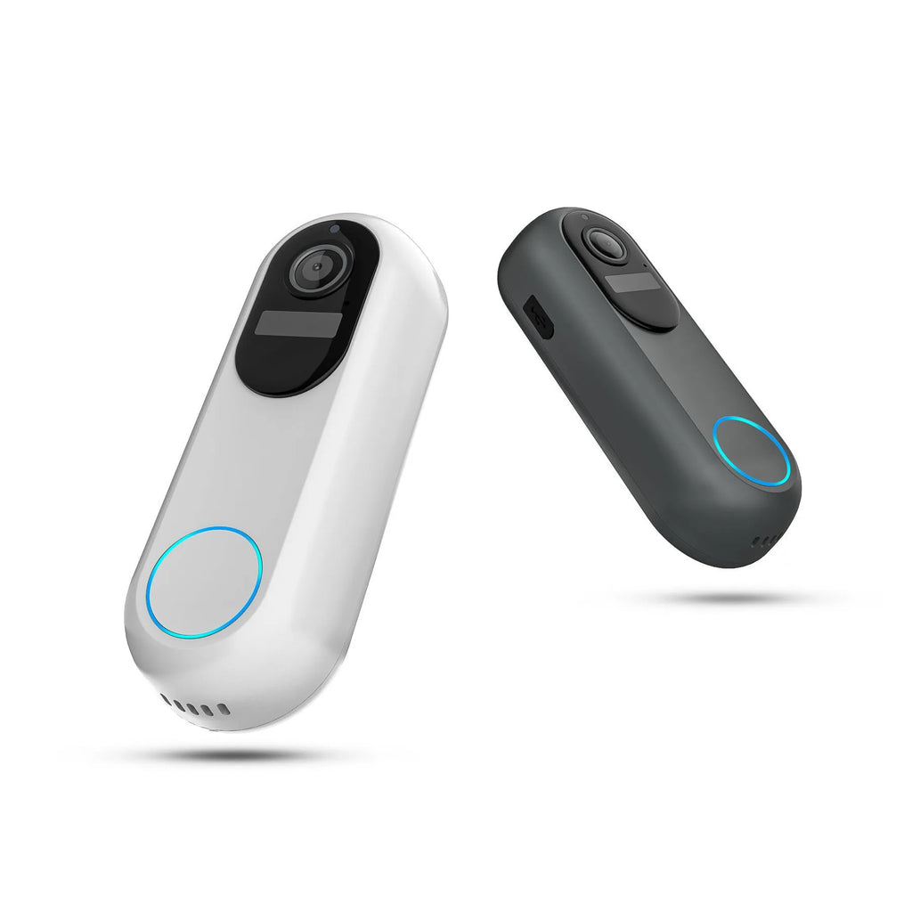 Smart visual doorbell intercom with 1080P HD camera, 5000mAh detachable battery, in black finish