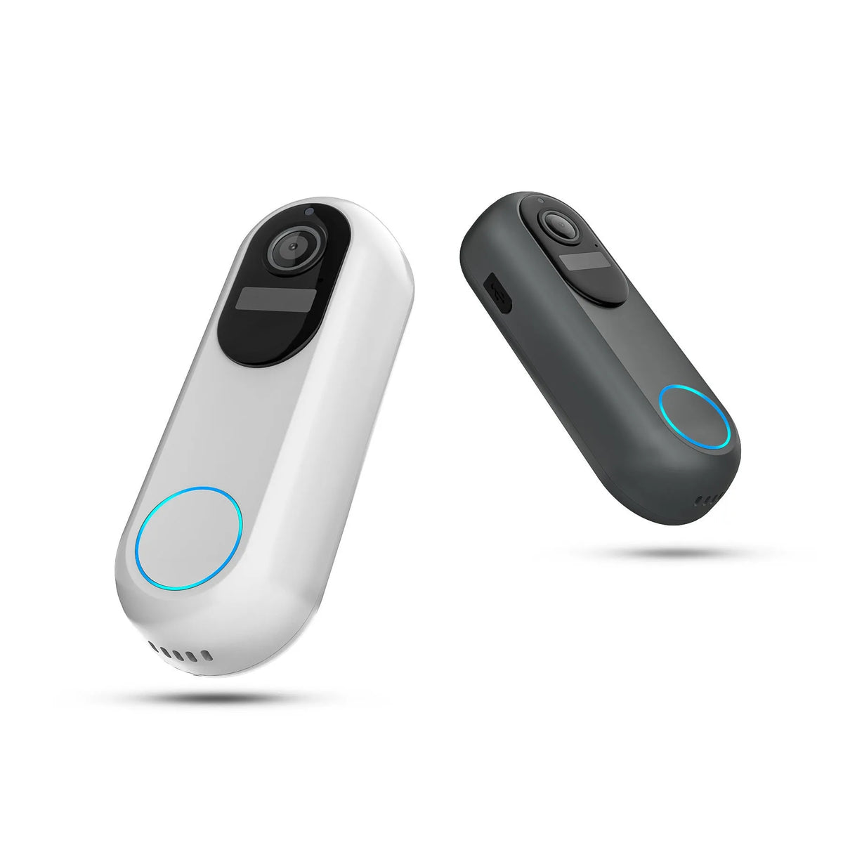 Smart visual doorbell intercom with 1080P HD camera, 5000mAh detachable battery, in black finish