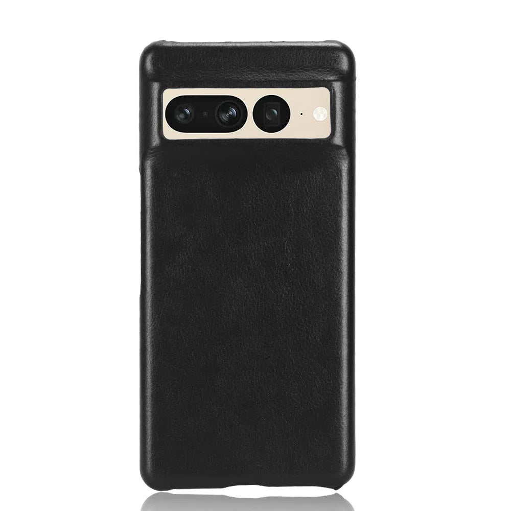 Business Oil Edge Lychee Pattern faux leather flip phone case for Google Pixel6 in black with textured finish