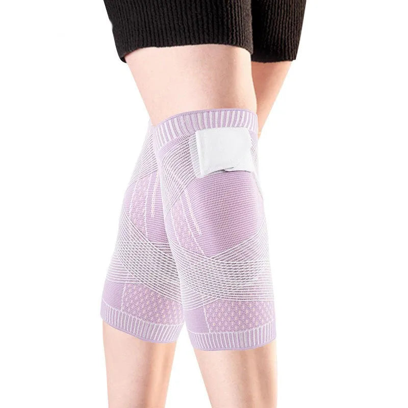 Fashion personality sports knee pads strap nylon transparent bandage black single pack on white background