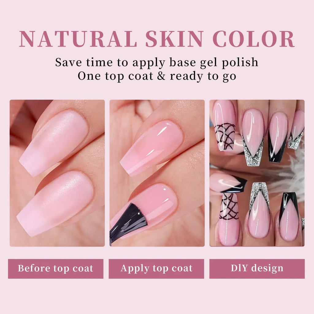 Box of nude-coloured seamless removable nail stickers for ladies, showing ultra-thin design.