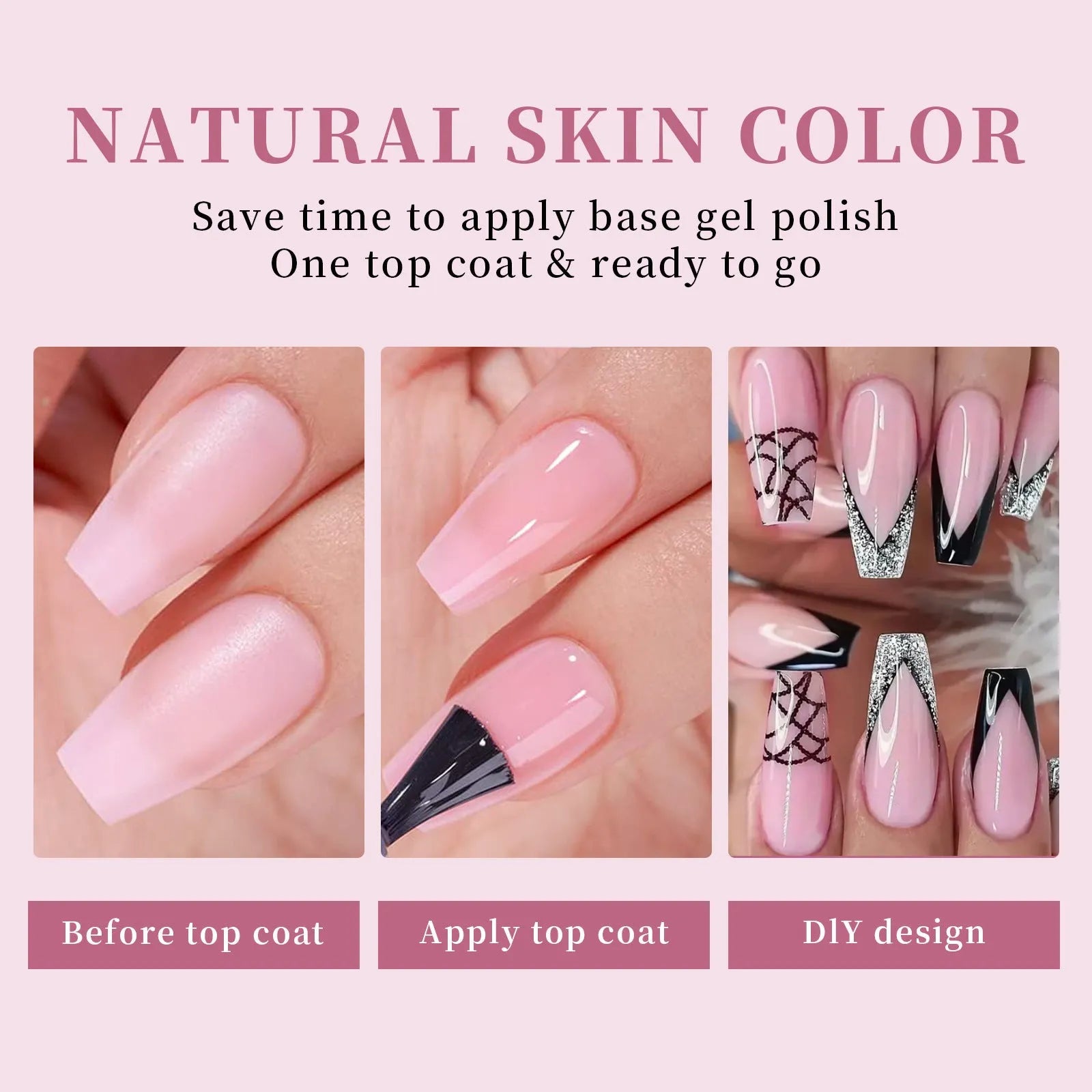 Box of nude-coloured seamless removable nail stickers for ladies, showing ultra-thin design.