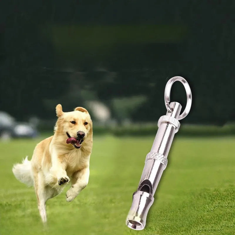 Metallic adjustable ultrasonic dog training whistle with brass electroplated nickel construction