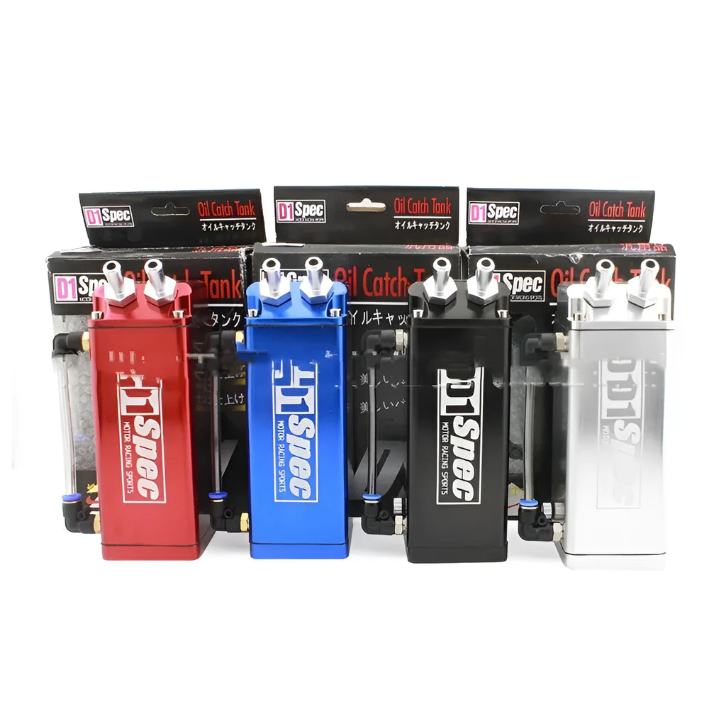 Oil catch tank for car modification in choice of four colours and two model configurations