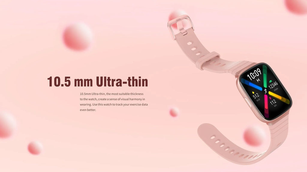 Astronaut dial pedometer smart watch with 1.69in TFT LCD screen, 10.5mm ultra-thin metal body and silicone wristband