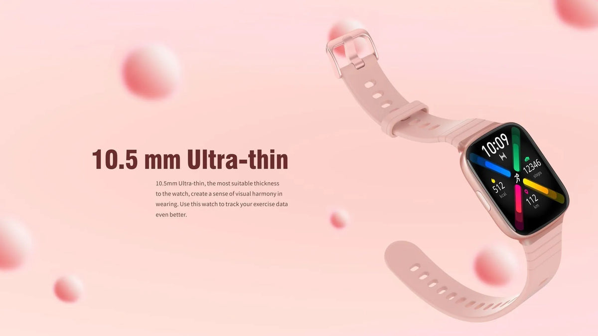 Astronaut dial pedometer smart watch with 1.69in TFT LCD screen, 10.5mm ultra-thin metal body and silicone wristband