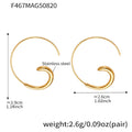 Gold-plated stainless steel geometric ring earrings for women, ins style, one pair