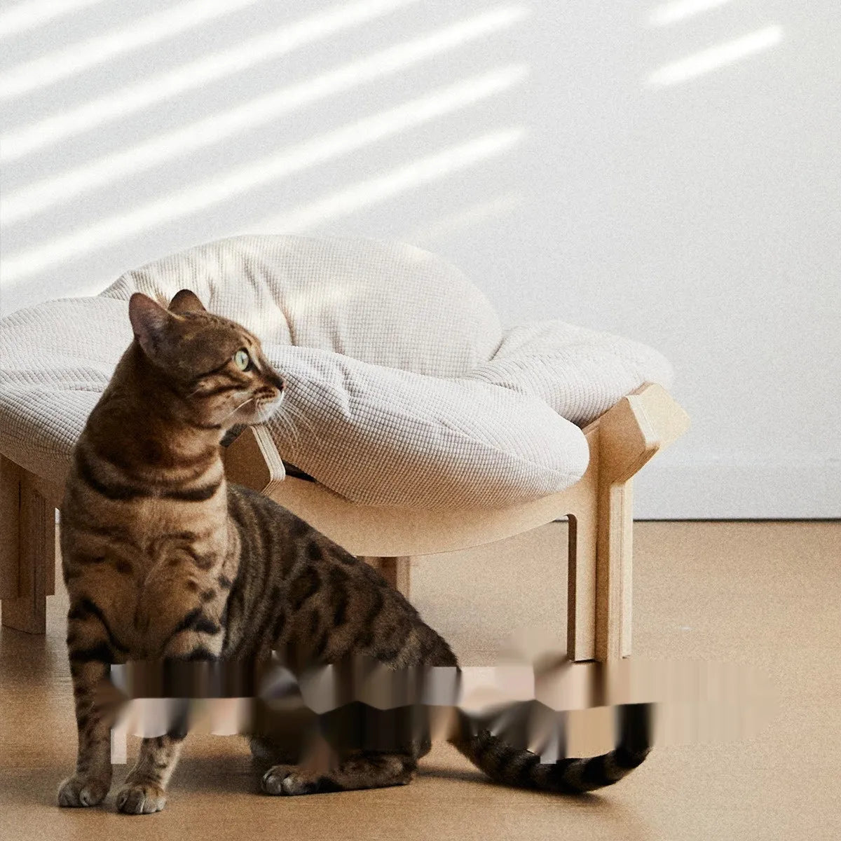 Foldable petal pet bed mat with washed cotton surface and optional multi-layer birch board base for cats and small dogs