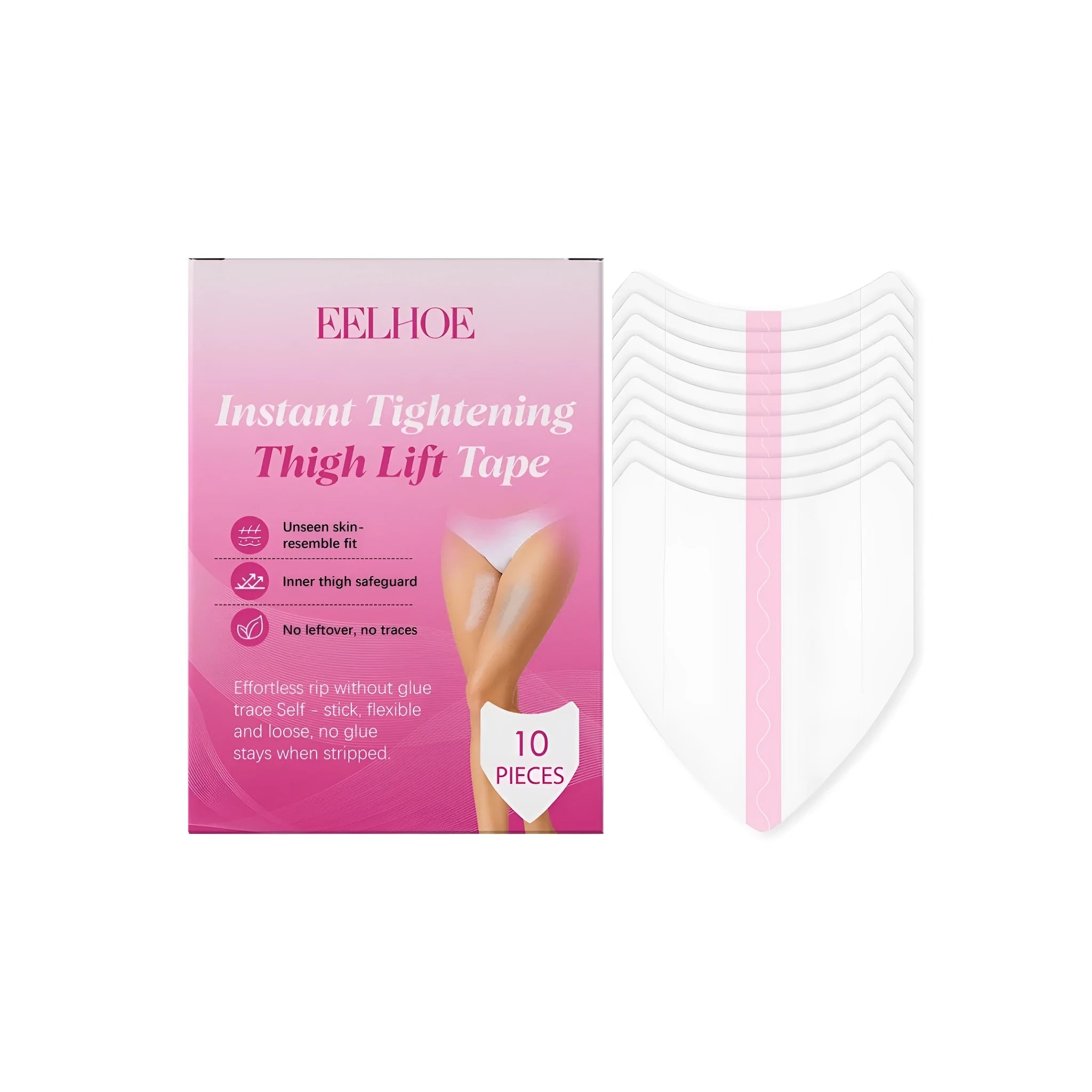 Pack of 10 clear liquid leg anti-wear patches for skin protection against clothing friction