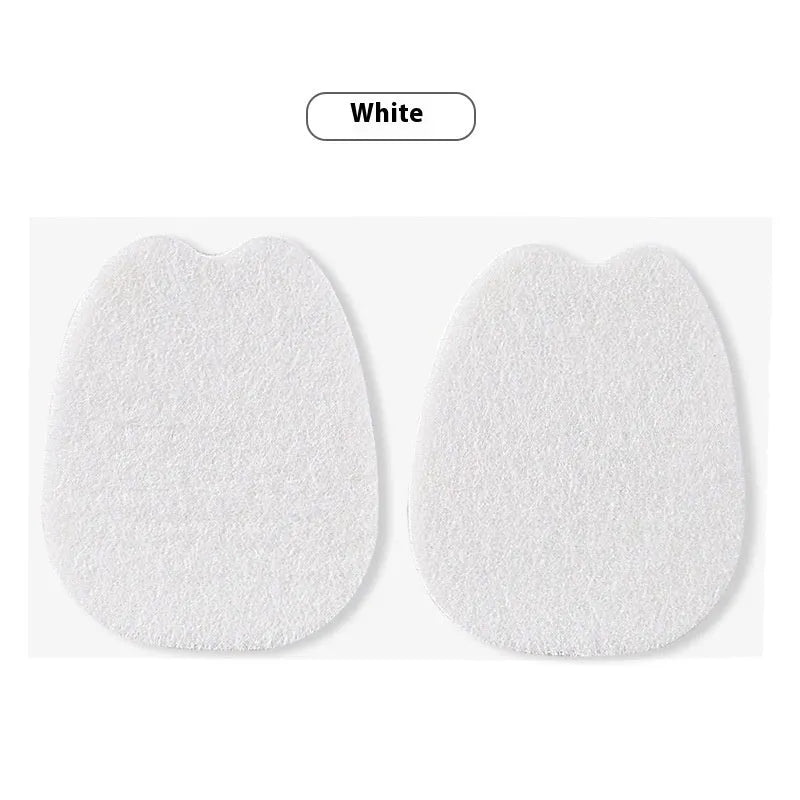 White thin felt shoe tongue protection sticker with front palm pad design.