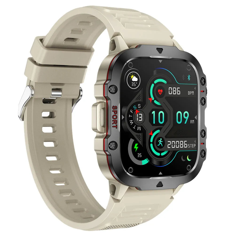 QX11 smart watch displaying health metrics on TFT screen with black silicone strap