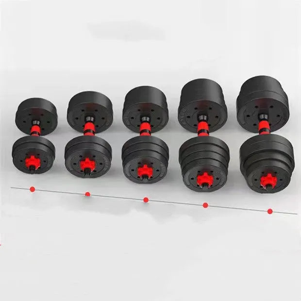Adjustable PE dumbbell set with foam connecting rod for barbell conversion, 25cm specification, available in multiple weights