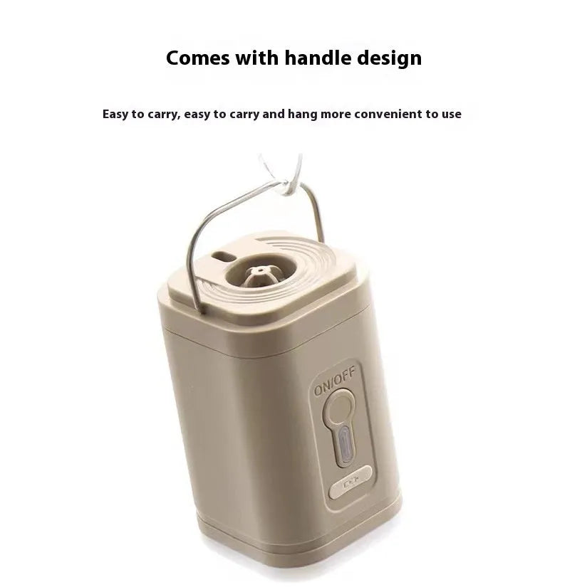 Compact multifunctional camping air pump with integrated LED light and USB charging port