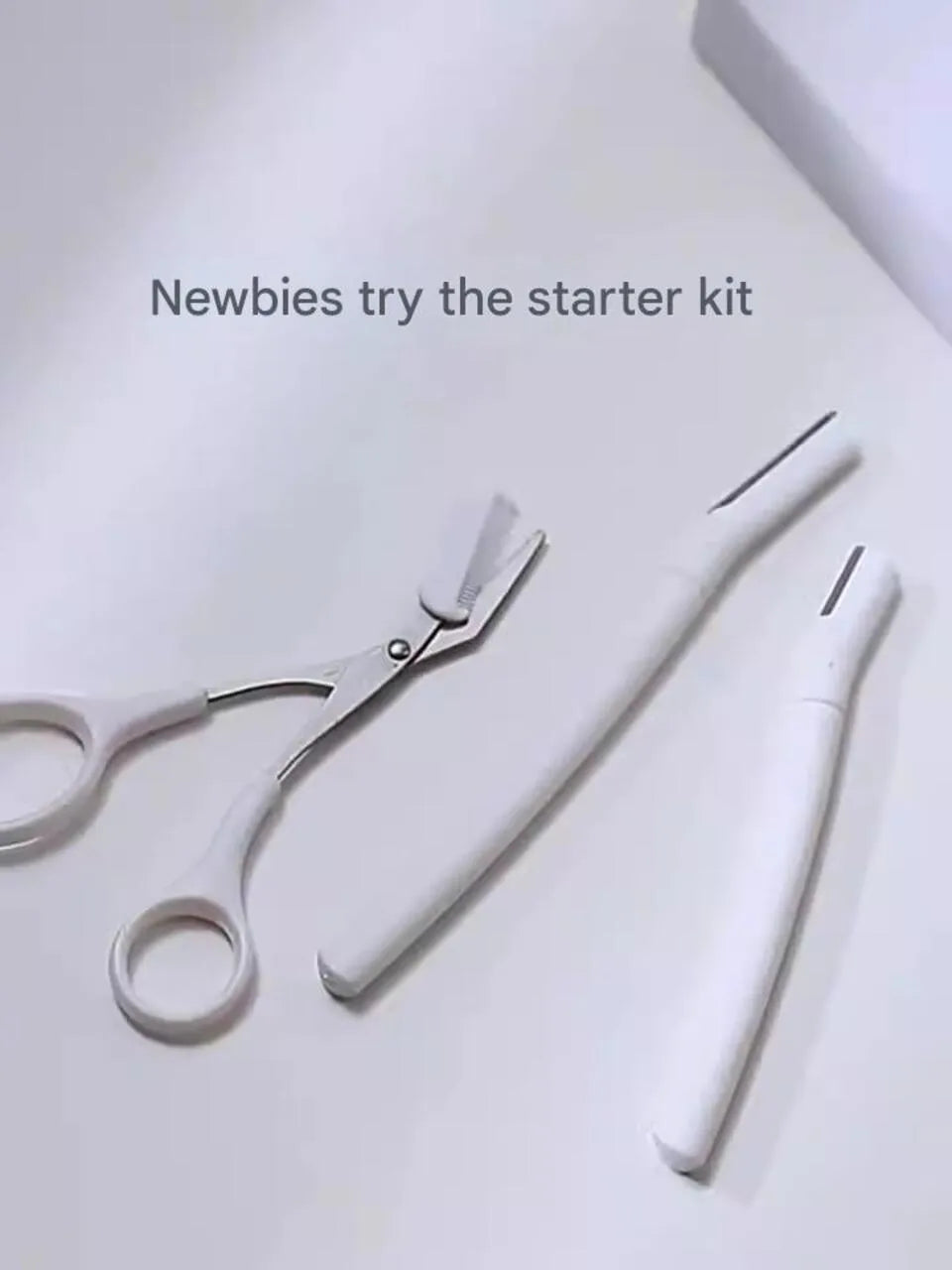 Beginner eyebrow trimmer and razor tool set with macro safety design