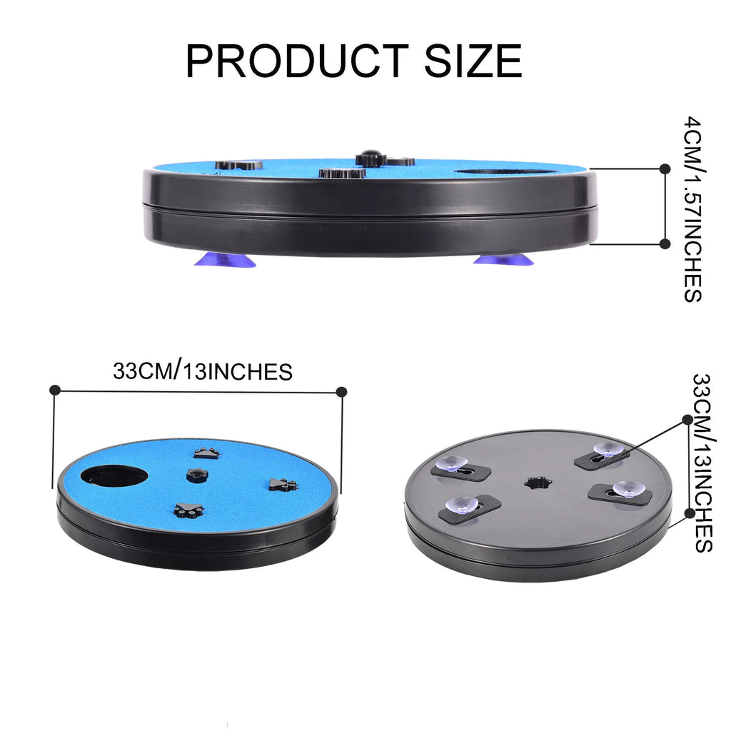 Square dog nail file scratch board with rotating slow feeder compartments and suction cup base