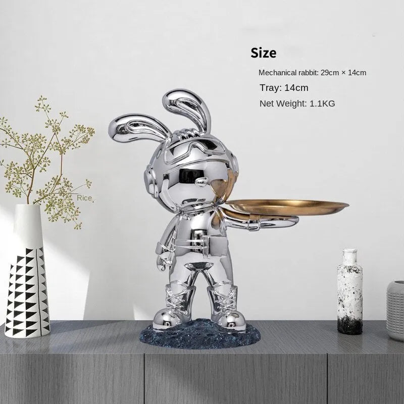 Resin pallet rabbit key storage box in regular white finish for home entryway organisation