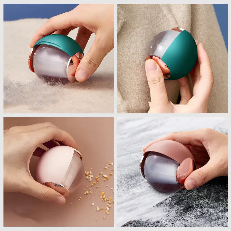 Green gold reusable gel lint roller ball for removing pet hair from clothing and fabrics