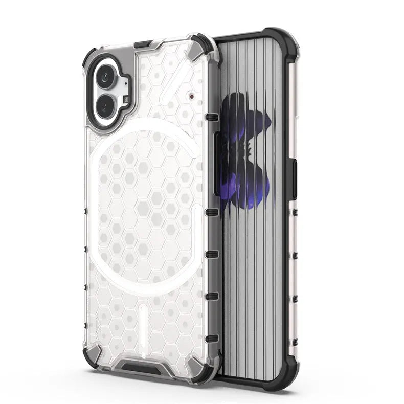 Honeycomb transparent drop-resistant phone case for Nothing Phone 1 and Nothing Phone 2, back cover with anti-fall design