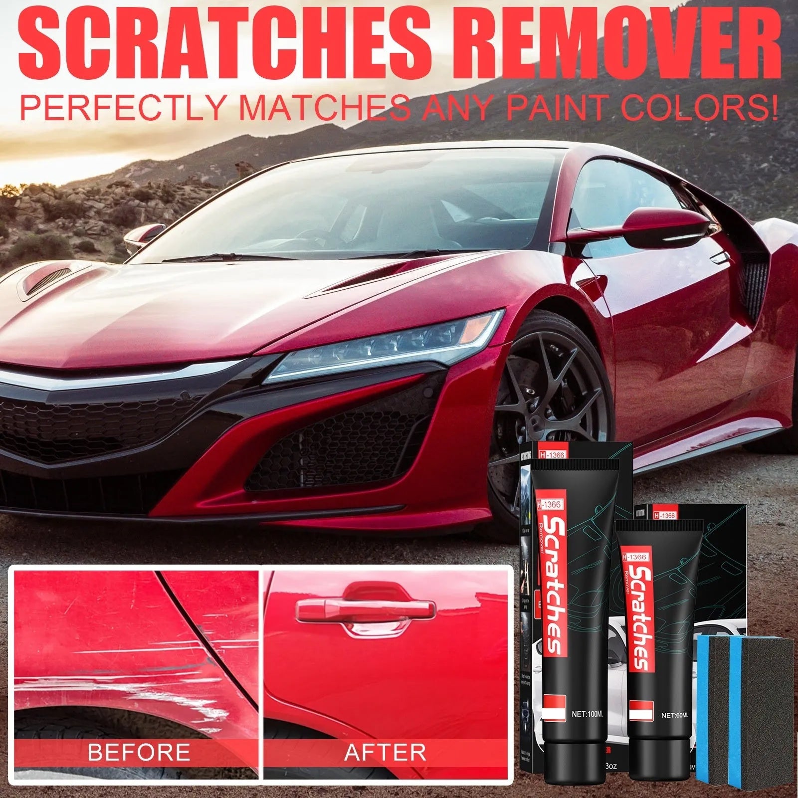 60ml automotive scratch repair cream container for car paint scratch removal