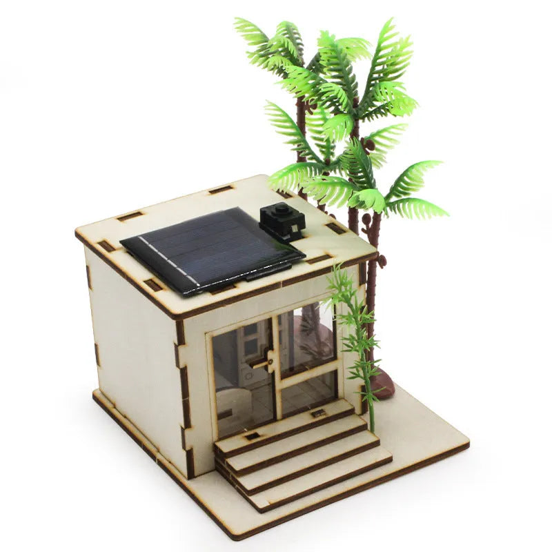 Solar Small House No 2 wooden assembly toy for science experiments